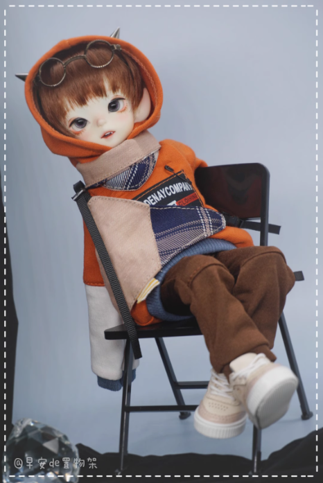 【Gently Used】zao an de zhi wu jia(早安de置物架) - Wu ming san Orange (無銘‧參 橘色) - Hoodie trouser Set【1/6 Costume】