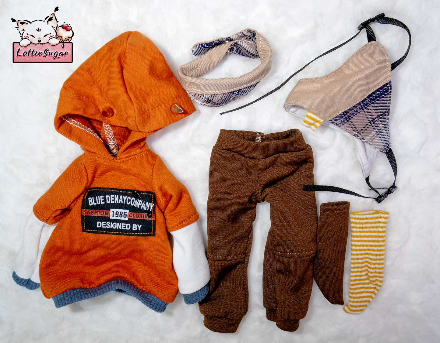 【Gently Used】zao an de zhi wu jia(早安de置物架) - Wu ming san Orange (無銘‧參 橘色) - Hoodie trouser Set【1/6 Costume】