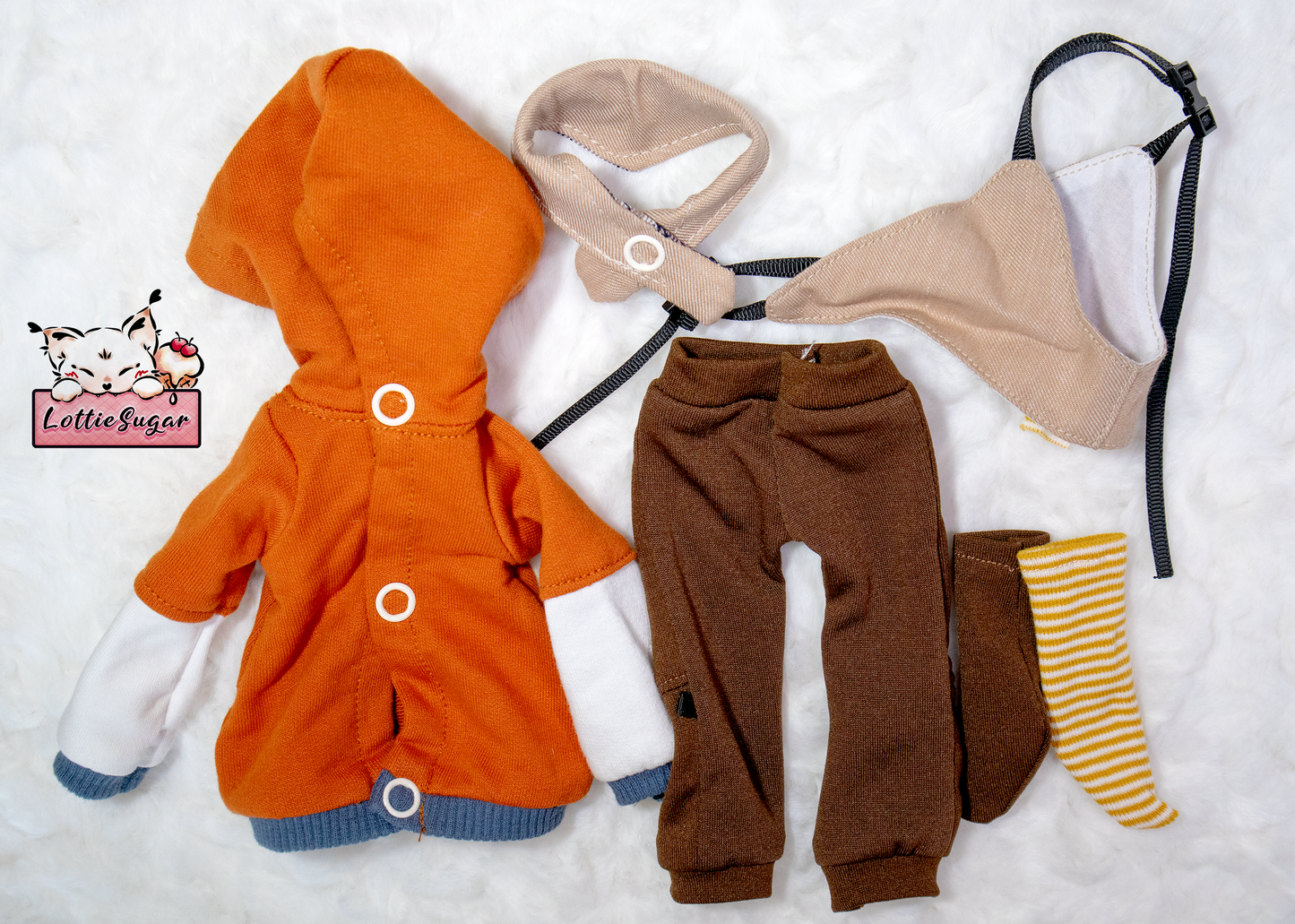 【Gently Used】zao an de zhi wu jia(早安de置物架) - Wu ming san Orange (無銘‧參 橘色) - Hoodie trouser Set【1/6 Costume】