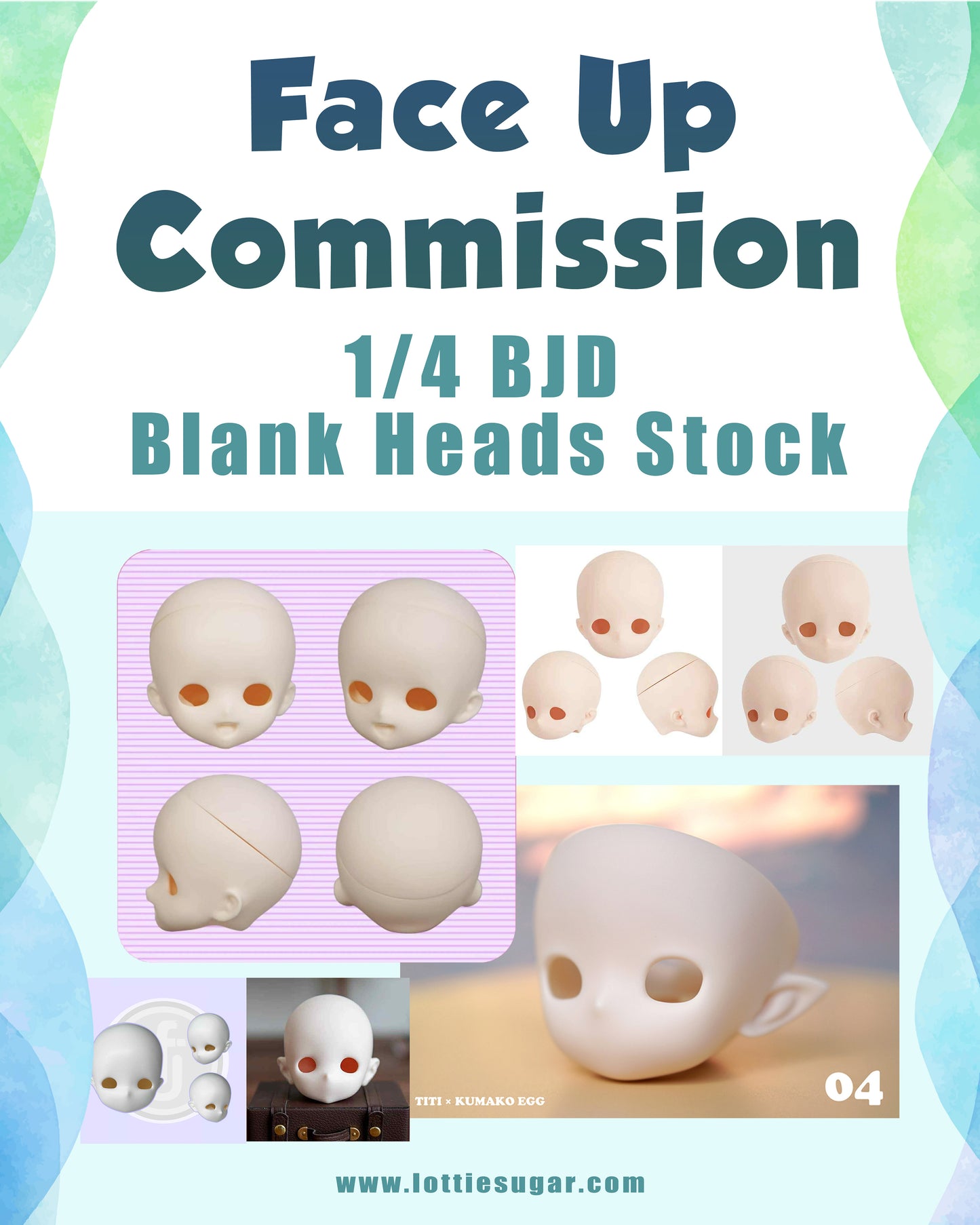 Blank Heads for Face Up Commission - MDD/DD, Tinyfox, Puyoodoll, Others