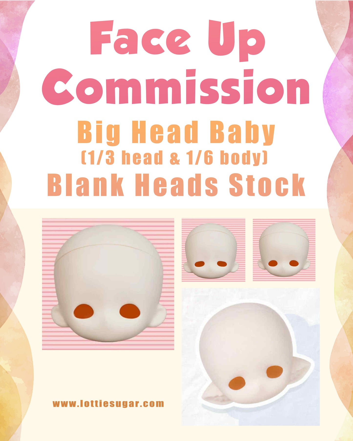 Blank Heads for Face Up Commission - MDD/DD, Tinyfox, Puyoodoll, Others
