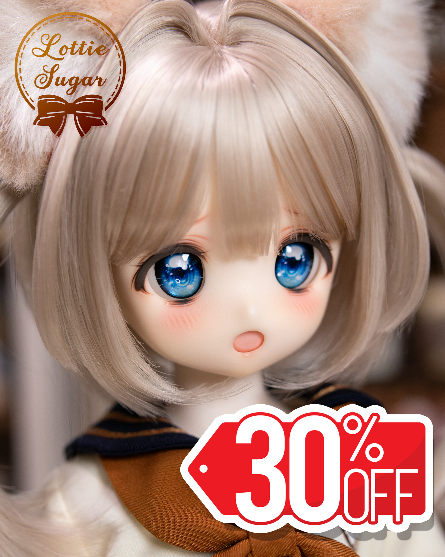 30%OFF💛Lily【1/4 BJD Modified Custom Head Set / Additional Purchase: UF Doll Yoyo Body】【LottieSugar】